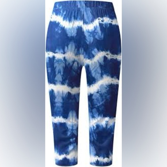 Zyia Active Pants - Zyia cropped Blue Tie-Dye Leggings